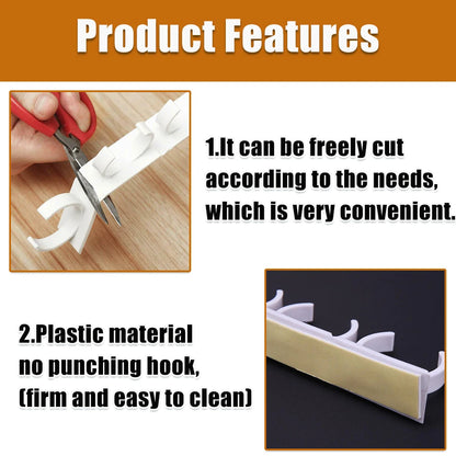 Wall-Mounted Kitchen Storage Rack: Seasoning Jar and Spice Bottle Stand - Simple Bottle Clip Design, 5-Hole Ingredient Holder, 2/4pcs