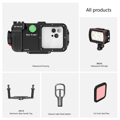 Seafrogs 20M Professional Waterproof Diving Phone Case for iPhone 16/15/14/13/12 Pro Max & Samsung S25/S24/S23 Protective Underwater Cover
