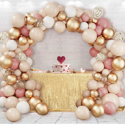 Elegant Pink Gold Balloon Garland Arch Kit - Wedding, Birthday, Baby Shower Decorations