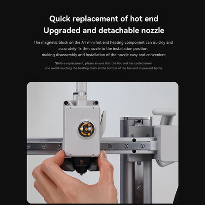 Bambu Lab A1 Mini Hotend Kit – 0.2/0.4/0.6/0.8mm Hardened Steel Nozzle Replacement for A1 3D Printer