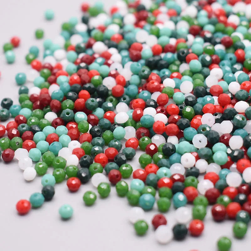 Mixed Color Crystal Glass Beads - 4mm Faceted Rondelle Spacer Beads for DIY Bracelet & Jewelry Making Crafts