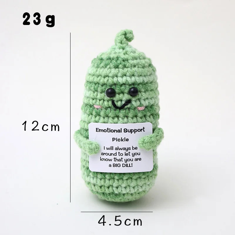 Positive Energy Crochet Doll — Handmade Knitted Plush Potato, Plant, Avocado, Bee & Animal Pocket Hug Emotional Support Gift