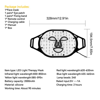 Lescolton Red LED Light Therapy Mask - Infrared Flexible Silicone, 4-Color Anti-Aging Advanced Photon Mask