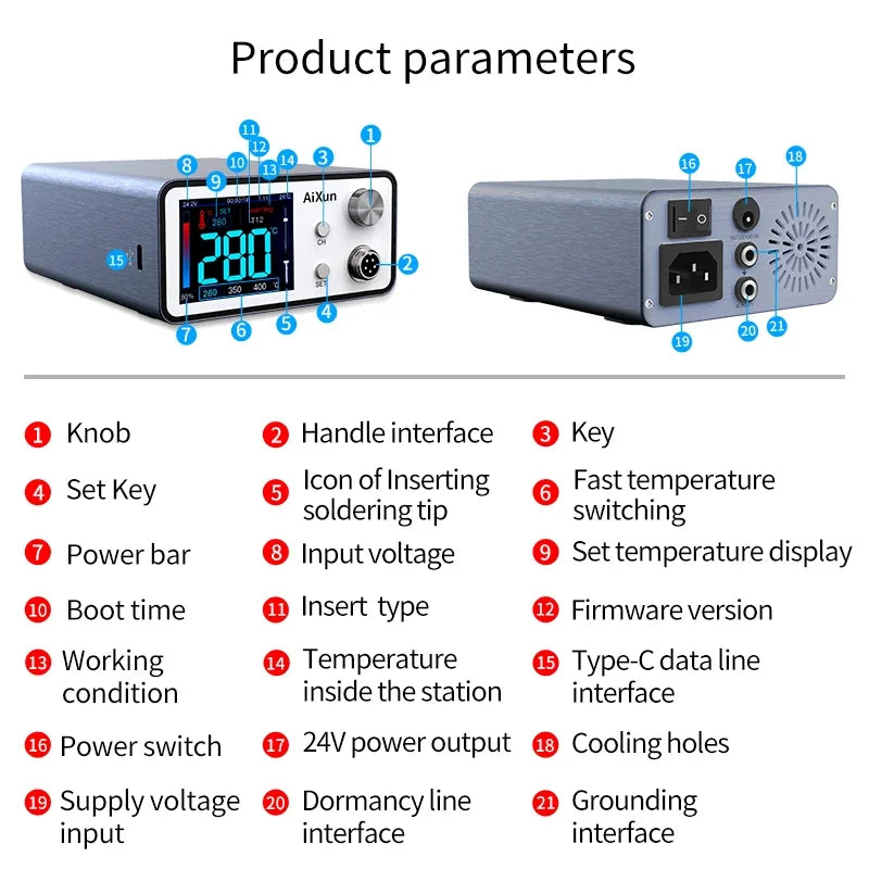AIXUN T3A/T3B Intelligent Soldering Station – Rework Station for PCB & BGA Soldering with T115/T210/T245/T12 Tools