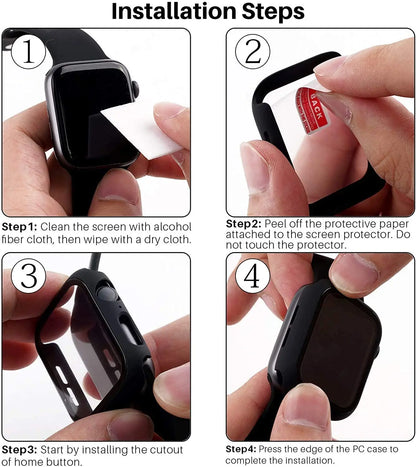 Apple Watch Protective Case - PC Bumper Screen Protector Cover for Series Ultra 2, 9, 8, 7, 6, SE 38mm-49mm