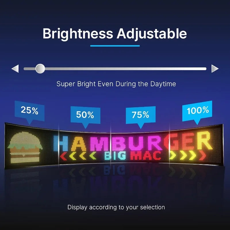LED Scrolling Advertising Sign - Flexible Bluetooth Display with App-Controlled Text, Patterns & Animations