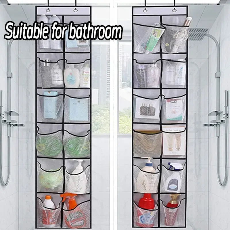 Hanging Shoe Rack Organizer – Over-the-Door 12/14 Pocket Breathable Mesh Storage for Slippers and Shoes