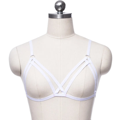 GUUOAT Women’s Open-Cup Lingerie Bra - Hollow-Out Design with Adjustable Cross Straps
