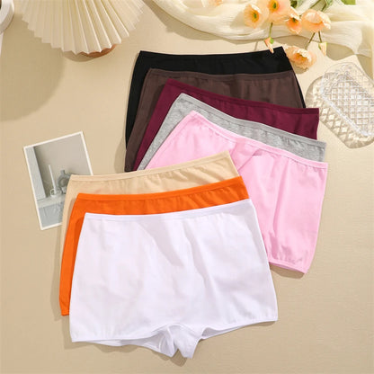 New Women’s Cotton Seamless Sports Panties – Solid Color Boxers, Cozy Lingerie Underwear XS-XL