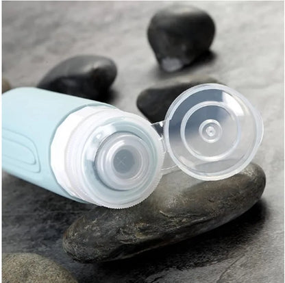 90ml Silicone Travel Bottles Set – Leak-Proof, Refillable Dispenser for Shampoo & Conditioner