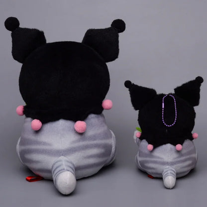 12/20cm Kawaii Shark Cat Plush Toy — Sanrio Co-Branded Ugly Fish Kuromi, Melody & Cinnamoroll Keychain Gift for Kids