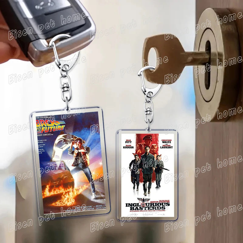 Classic Movie Keychains – Jaws, Fight Club, Avatar Pendant Key Rings for Bags & Fan Gifts