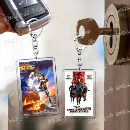 Classic Movie Keychains – Jaws, Fight Club, Avatar Pendant Key Rings for Bags & Fan Gifts