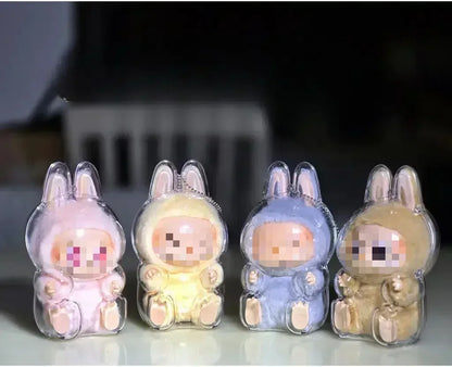 Labubu Blind Box Protective Cover — Thickened Transparent Dust Bag for Pendant Dolls, Vinyl Doll Storage (1-4PCS)
