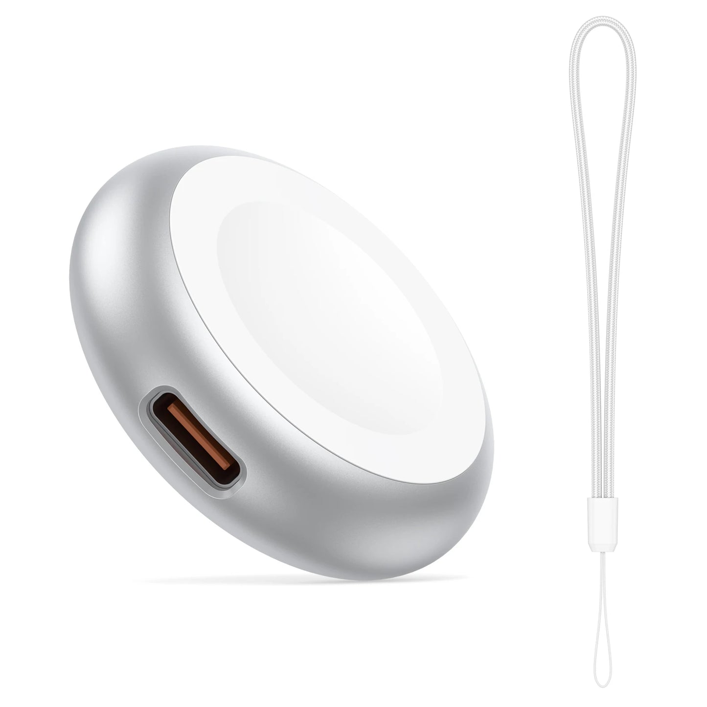 Portable Magnetic Apple Watch Charger with Lanyard – Dock Holder for Ultra 1/2, Series 10–1 & SE Smartwatch Charging Cableless Power Bank Style
