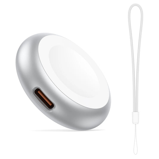 Portable Magnetic Apple Watch Charger with Lanyard – Dock Holder for Ultra 1/2, Series 10–1 & SE Smartwatch Charging Cableless Power Bank Style