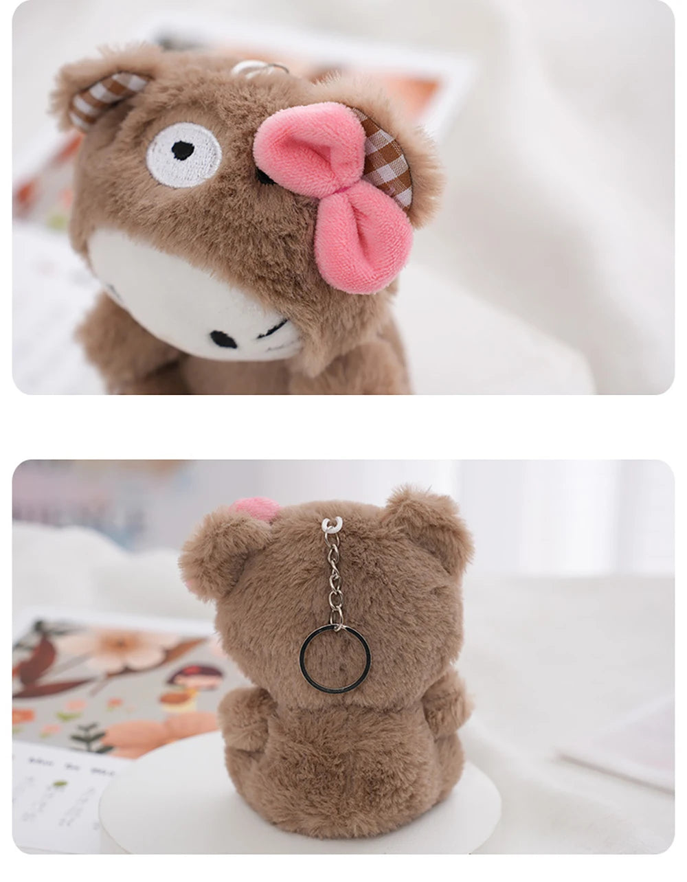 Sanrio Kawaii Plush Keychain — Hello Kitty, My Melody, Kuromi & Cinnamoroll Stuffed Cartoon Doll Pendant for Backpack Decoration