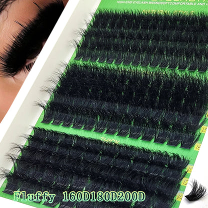 Fluffy Mink Eyelash Extensions - Handmade 5D to 200D Natural Curl Lash Clusters for Beauty Makeup Style