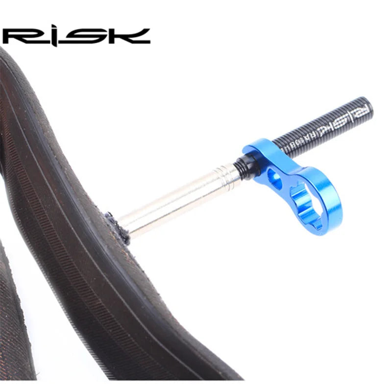 RISK MTB & Road Bike Tubeless Tire Valve Cap – Presta Valve Nut with Vacuum Lock and Installation Wrench for Mountain & Road Bikes