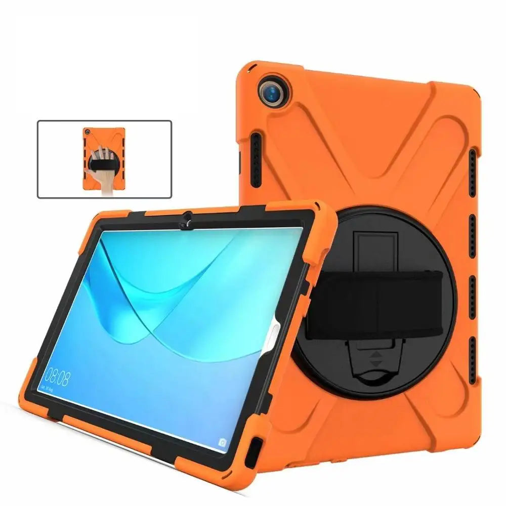 Huawei MediaPad M5 10.8 Case - 360° Rotating Hand Strap Shockproof Protective Stand Cover