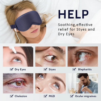 USB Heated Eye Mask with Vibration Massage – Relieve Eye Fatigue, Dry Eyes, and Promote Sleep for Home, Office & Travel