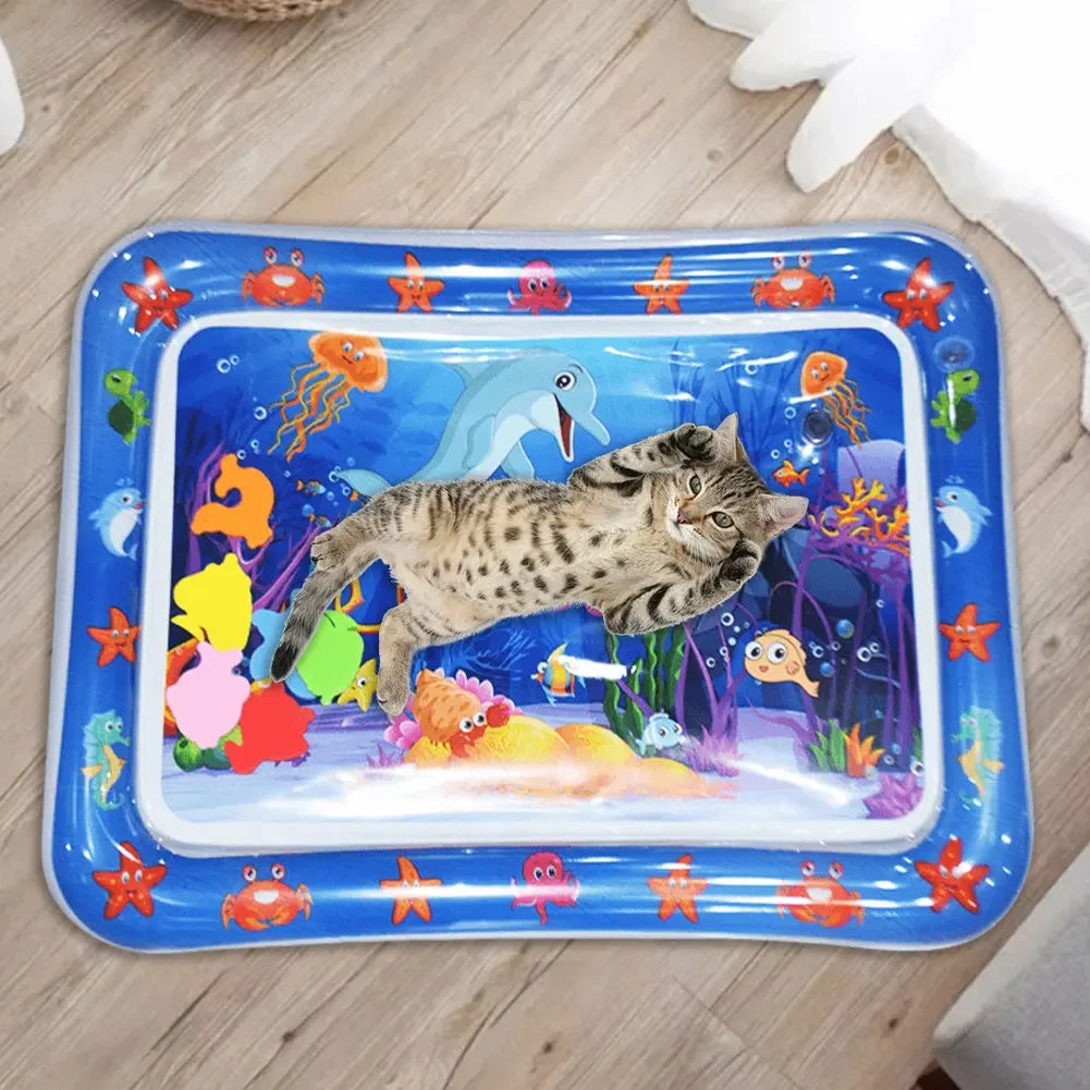 Thickened Sensory Water Mat for Cats – Cooling and Cleaning Play Mat for Summer Pet Supplies and Accessories