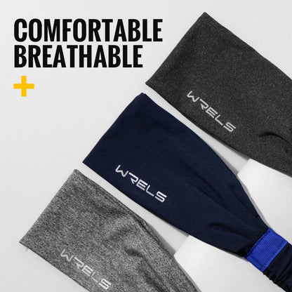 WRELS Moisture-Wicking Sports Headband – Breathable Non-Slip Sweatband for Running, Gym & Fitness (Men & Women)