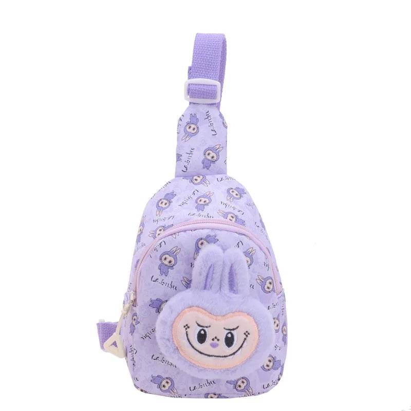 Kids Cartoon Plush Backpack – Cute Animal Crossbody Chest Bag, Lightweight & Spacious for School, Travel, Daily Use