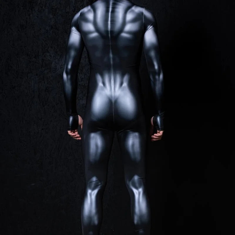 Mechanical Muscle Zentai Bodysuit — Men’s Halloween Punk Cosplay & Carnival Costume 2025