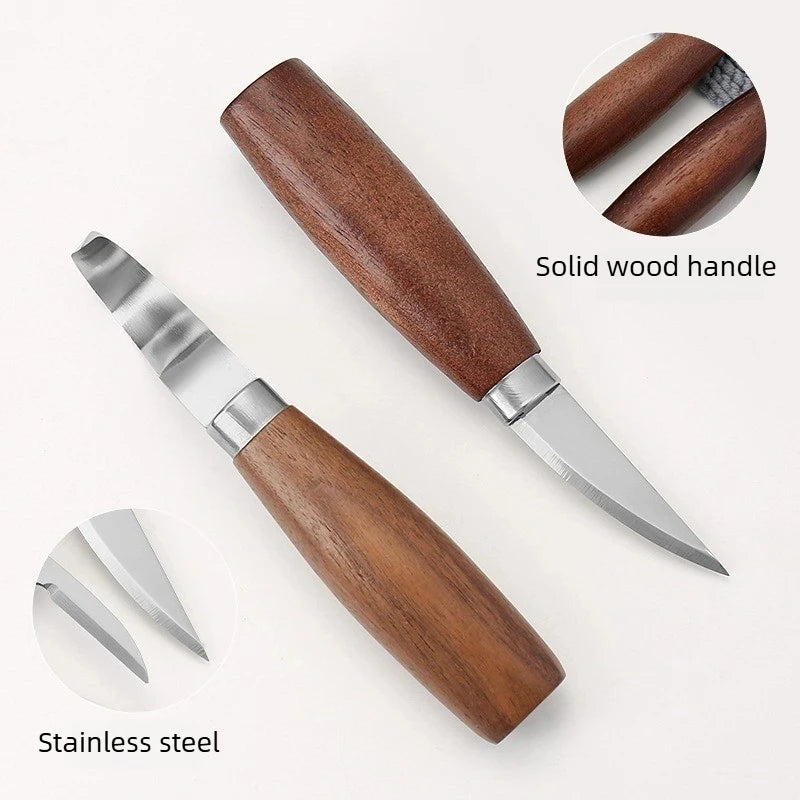 Wood Carving Knife Set - DIY Manual Woodworking Chisel Tools for Carving, Chipping & Craft Projects