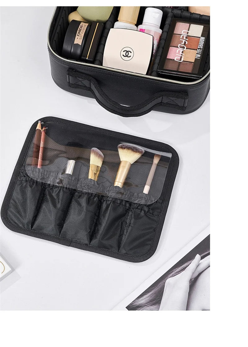 LED Cosmetic Case with Lights & Mirror – Large Capacity Luxury Makeup Bag with Premium Feel
