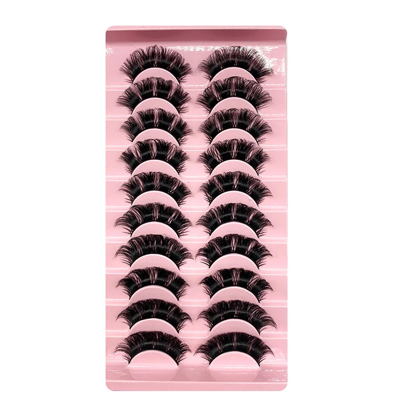 2/10 Pairs 3D Mink Russian Strip False Eyelashes – Dramatic Fake Lash Extensions for Makeup