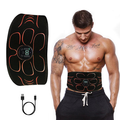 ABS EMS Abdominal Muscle Trainer — USB Rechargeable Waist Slimming Belt for Weight Loss & Muscle Toning Fitness Equipment