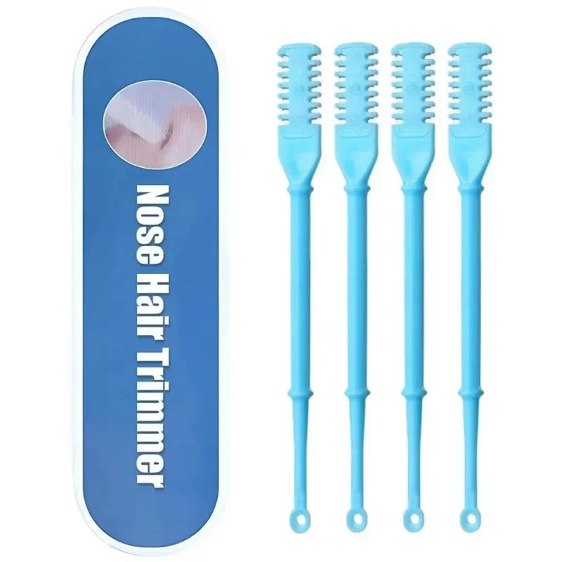 Manual Double Head Nose Hair Trimmer - Painless Portable Nostril Hair Remover & Ear Brow Grooming Tool