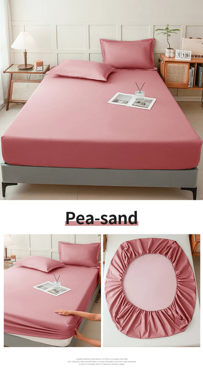 Waterproof Fitted Bed Sheet – 360 Elastic Band Mattress Protector for Single, Double, King & Queen Size