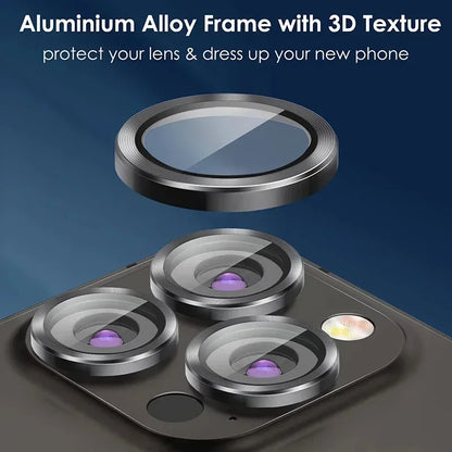 3PCS Metal Camera Lens Protectors – Glass Back Lens Protection Film for iPhone 15/15 Plus, 14/14 Pro Max, 13/13 Mini, 12/11