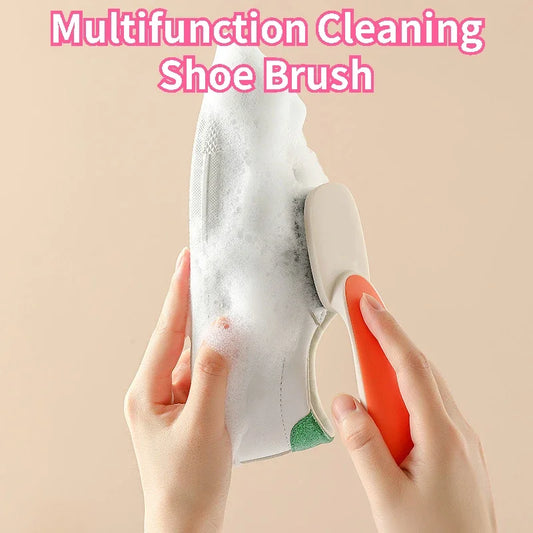 Multifunction Cleaning Shoe Brush - Soft Long Handle Scrubbing Brush for Shoes, Clothes & Home Use