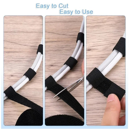 Reusable Nylon Hook & Loop Cable Ties – Adjustable Self-Adhesive Fastening Straps for Cord Management (5M/10M)