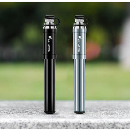 WEST BIKING 130PSI Mini Bike Pump – Portable Aluminum Alloy Hand Air Pump for MTB & Road Cycling, Drop-Proof & Ultralight