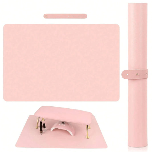 Portable Nail Art Armrest Mat - 1/2PCS Foldable Soft Microfiber Leather Table Pad for Nail Salons