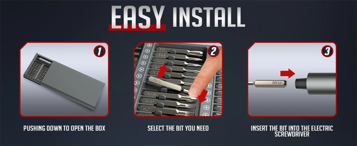 75-in-1 Precision Electric Screwdriver Set – 71 Magnetic Phillips & Torx Bits with 3 LED Lights