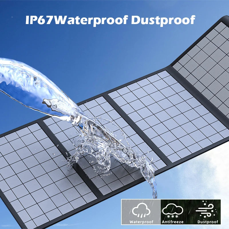 Portable 1000W Folding Solar Panel - Fast USB & DC Charging for Hiking, Camping and Mobile Devices