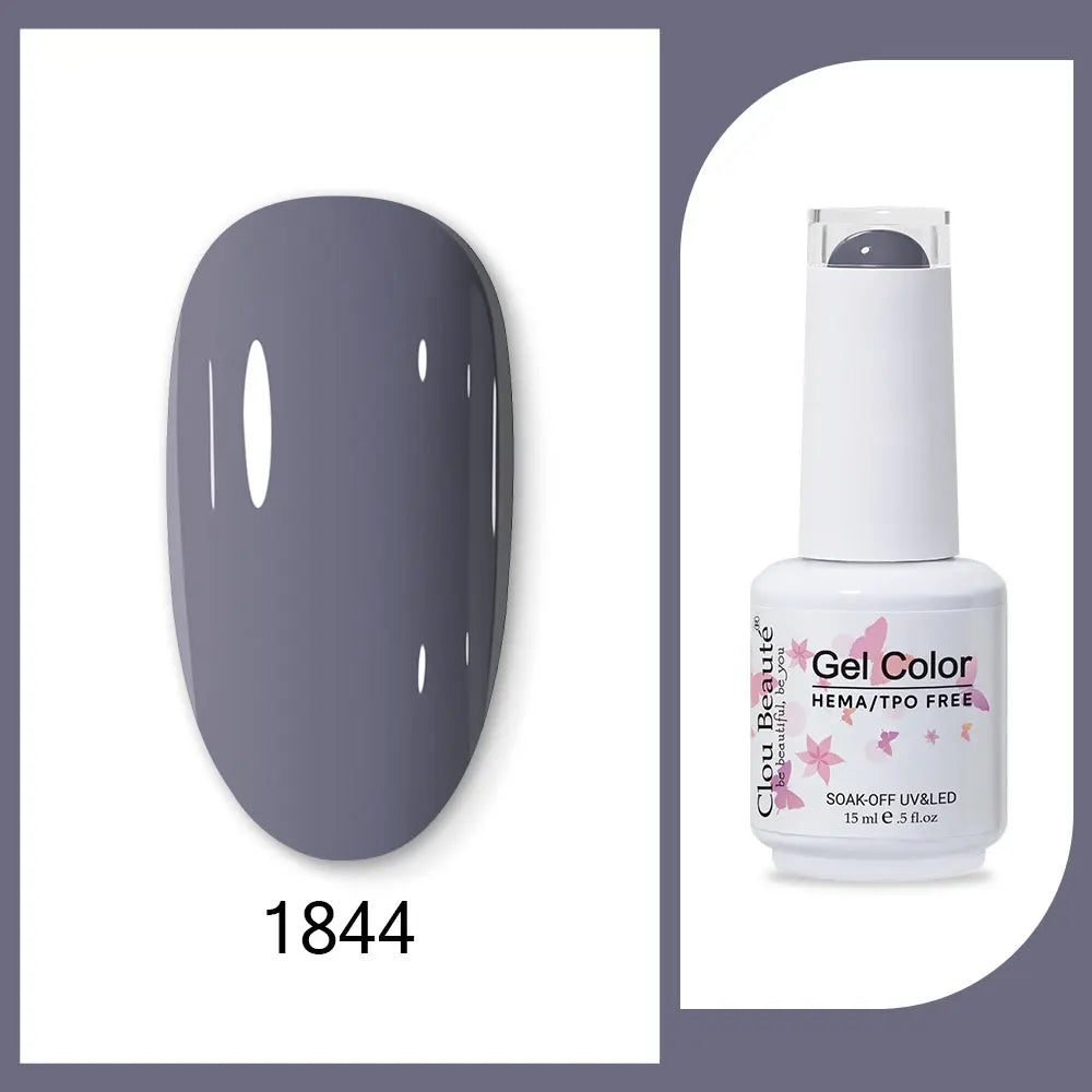 Clou Beaute 15ml Gel Nail Polish Set – Red Black White Green Neon UV Soak-Off Semi-Permanent Nail Varnish Base & Velvet Top Coat