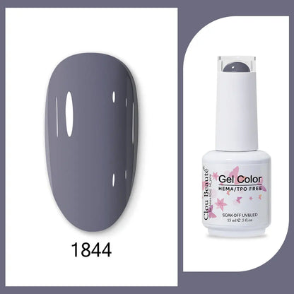 Clou Beaute 15ml Gel Nail Polish Set – Red Black White Green Neon UV Soak-Off Semi-Permanent Nail Varnish Base & Velvet Top Coat