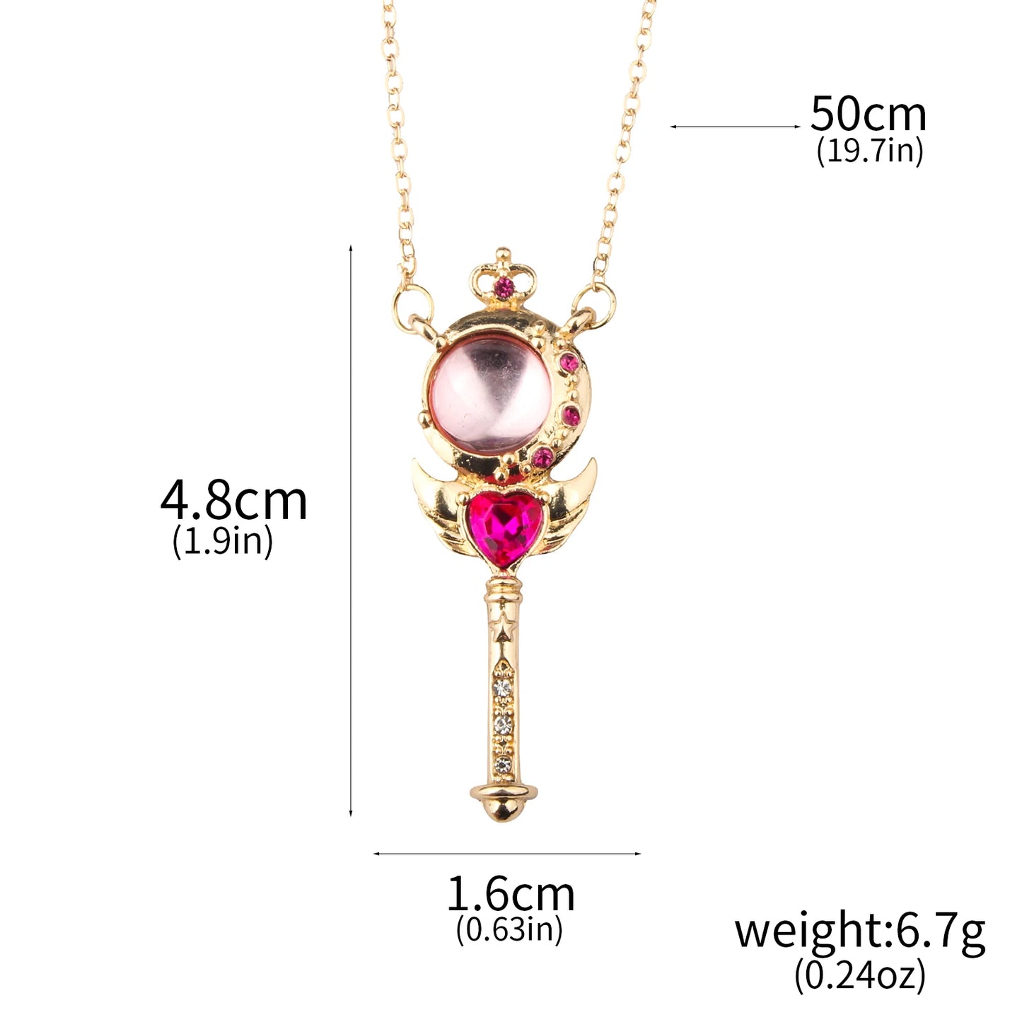 Anime Moon Usagi Necklace Set - Cute Cartoon Enamel Cosplay Jewelry Gifts for Women & Girls