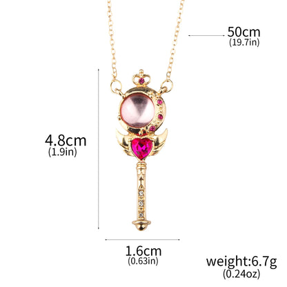 Anime Moon Usagi Necklace Set - Cute Cartoon Enamel Cosplay Jewelry Gifts for Women & Girls