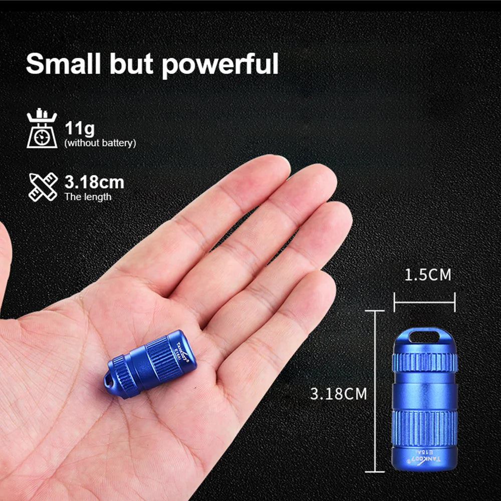 Tank007 E15 Pocket LED Flashlight Keychain – Portable High-Power White Light for Outdoor, Hiking & Emergency