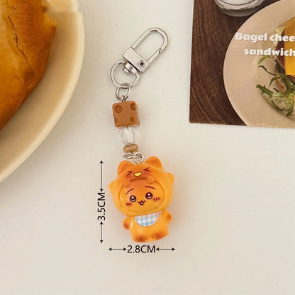 Chiikawa 3D Cartoon Keychain 1/3 Pcs - Cute Funny Backpack Bib Pendant Charm