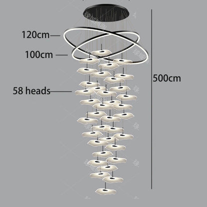 Nordic Stair Chandelier Pendant Light – Modern Ceiling Lighting for Living Room, Bedroom & Dining Room Home Interior Decoration Fixture
