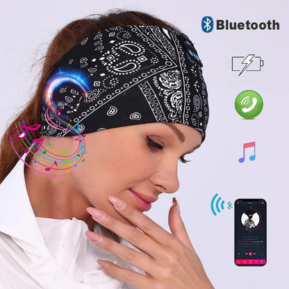 Bluetooth Sleeping Headband - Wireless Sports Headphones and Music Eye Mask with Mic